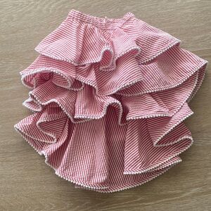 Alexis red / white stripe high low skirt, size 2! NWT